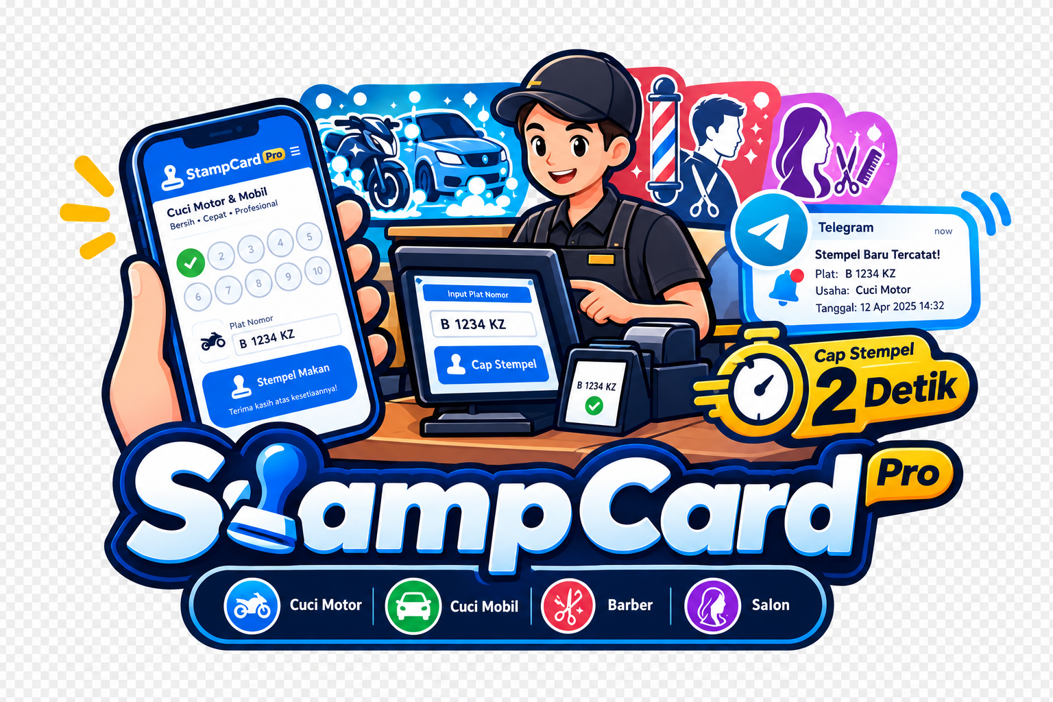 StampCard Pro Jasa Cuci Motor