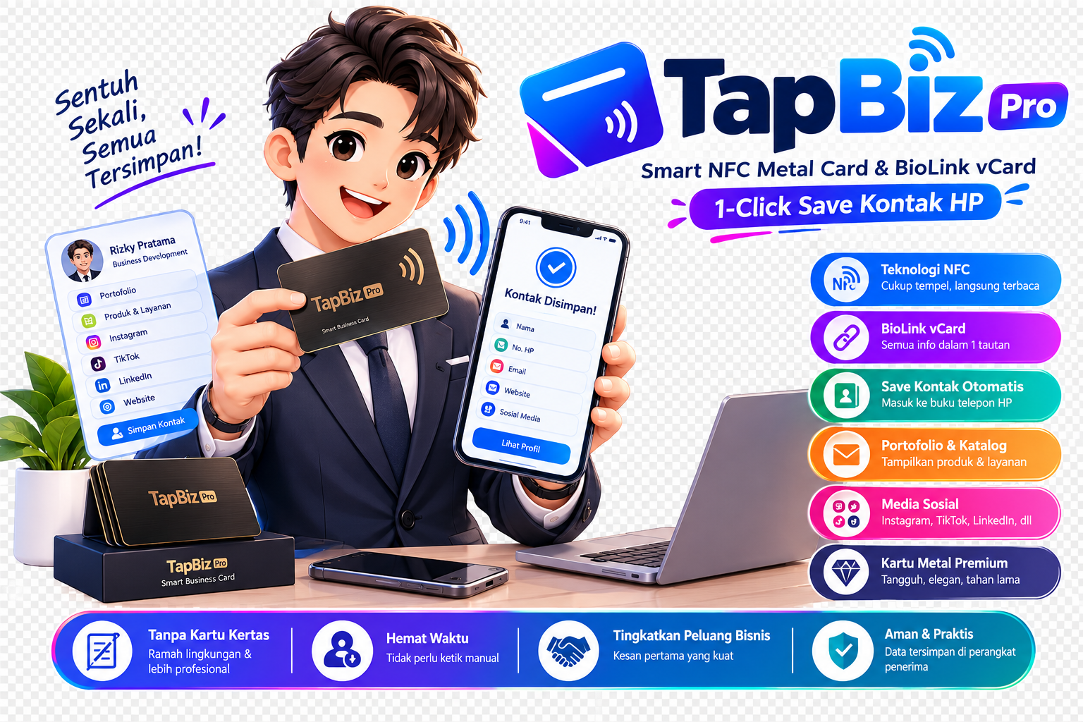 TapBiz Pro Kartu Nama NFC